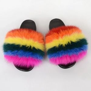 Galaxy fox fur slides